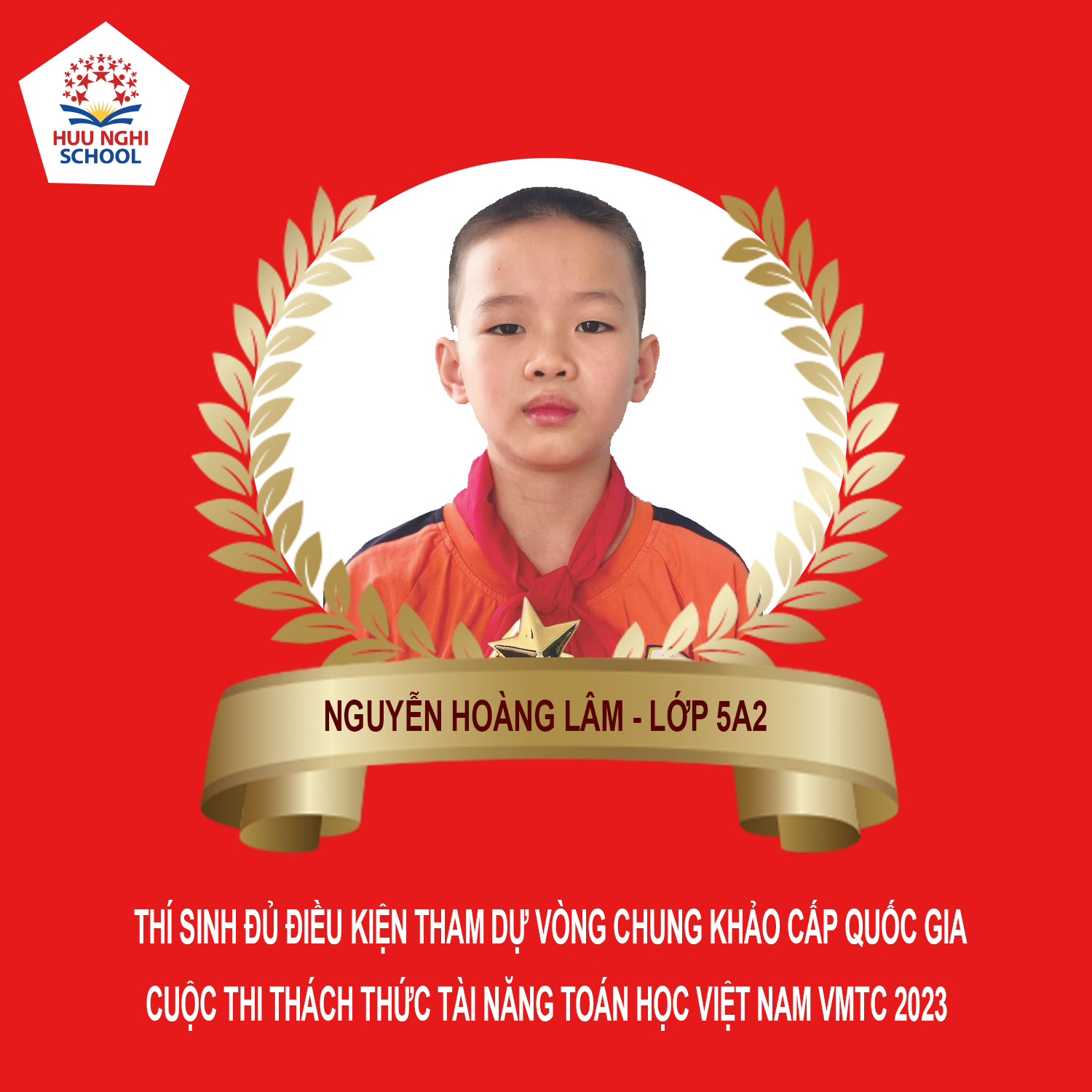 Em Nguyễn Hoàng Lâm tham dự vòng chung khảo cấp quốc gia cuộc thi Thách thức taì năng toán học